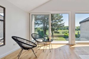 Schlafzimmer mit Gartenblick